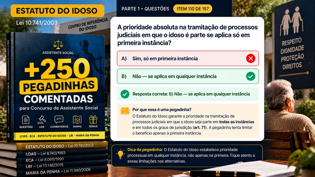 Questão do Estatuto do Idoso sobre prioridade na tramitação processual